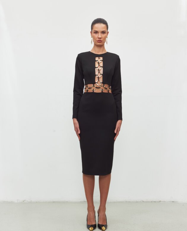 Jasmine Halka Detaylı Midi Elbise