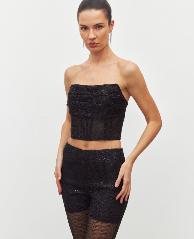 Rosa Simli Tül Büstiyer