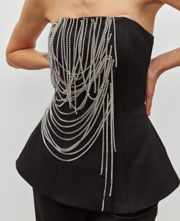 Rachel Zincir Peplum Üst